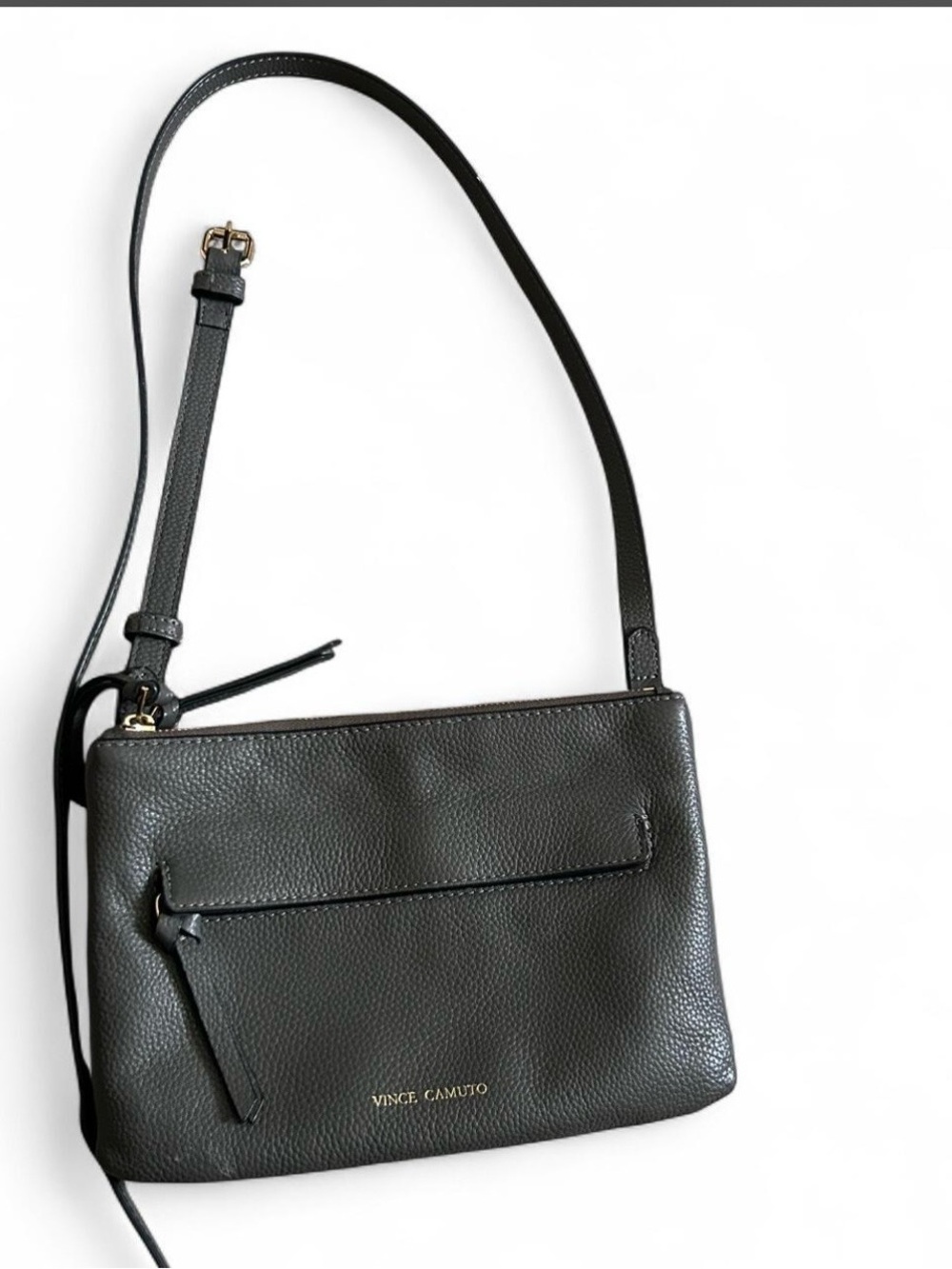 Vince Camuto grey Leather Crossbody Bag
